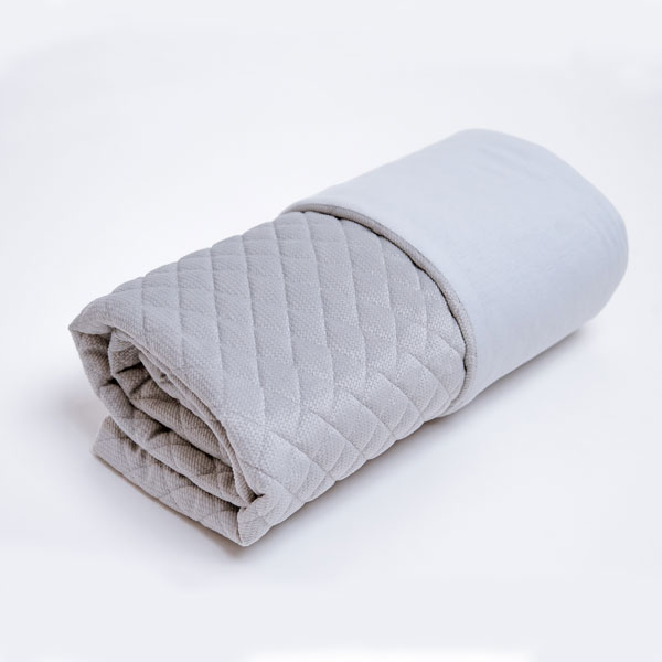 Kocyk dla dziecka Velvet pikowany z Jersey — szary