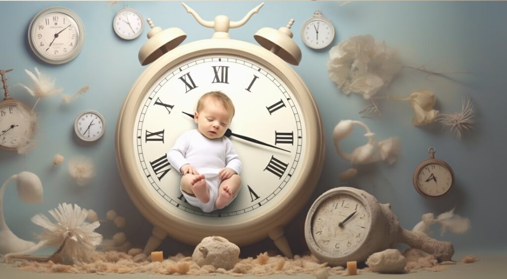 Data porodu niemowlaka symbolizowana jako zegar