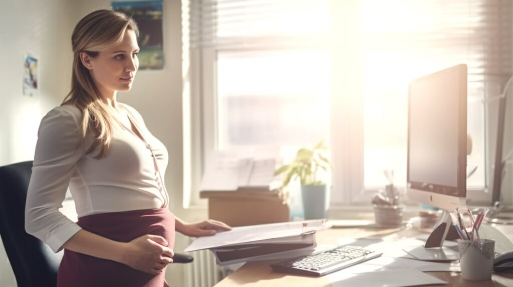 Kobieta w ciąży w biurze