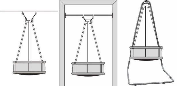3 możliwości powieszenia kołyski Memola